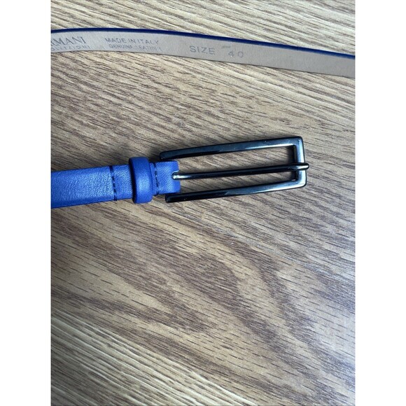 Armani Collezioni Blue  Size 40 Italian US Small Leather Skinny Belts Never Worn main image 4
